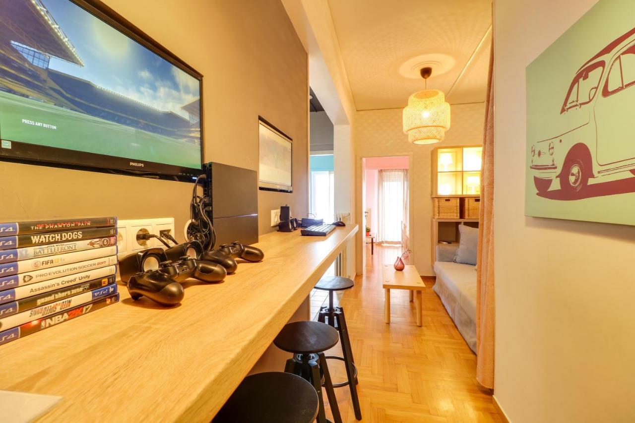 Spacious Central Flat☆3Min To Metro☆Ac|Netflix|Pc Atenas Exterior foto